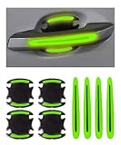 Flaconi 8 Stück türgriff Schutz Auto,Auto Türgriff Aufkleber 3D Kohlefaser Chutzfolie Aufkleber,Autotürgriff Lackkratzschutz Kratzer Schutzfolie Pad,Warnaufkleber für die meisten Autos,LKWs (Grün)