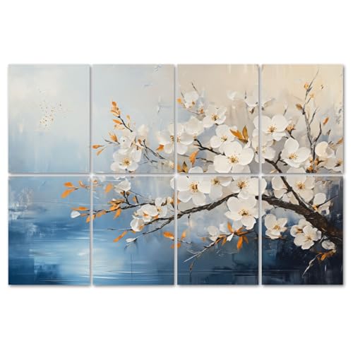 8 paneles acústicos decorativos autoadhesivos con diseño floral para estudio y oficina, tamaño total 48 x 32 pulgadas miniatura 1