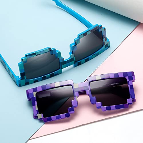 Image of DC DECORIO Thug Life Sunglasses Pixel Gangster Gangsta Life Funny Novelty Shades With Box Packing (BIG-5 COLORS)