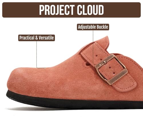 Image of Project Cloud 100% Genuine Leather Slip-ons Footbed Clogs for Women Sandals | Memory Foam Arch Support Slippers for Women; Trendy Slip-ons Women's Mules & Clogs Sandals; Non-Slip Outsole for comfort.