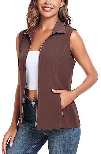 MISS MOLY Vests For Women Casual Lightweight Full-Zip Military Vest Golf Sleeveless Jacket with Pockets - Image 3