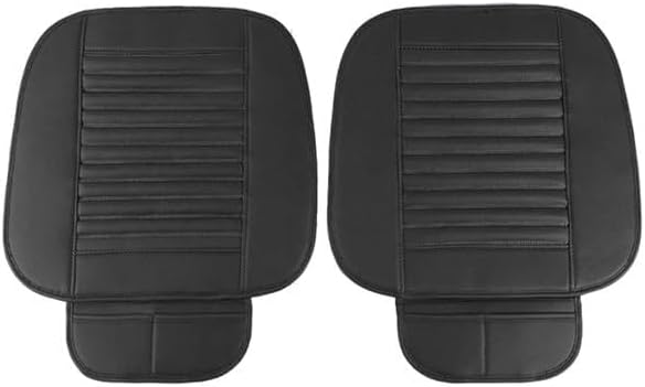 Azonee 2 Pack Leather Front Car Seat Covers, Universal Sideless Car Seat Protectors with Storage Pocket, Waterproof Vehicle Seat Cover Automotive Seat Cushions for Most Vehicles(Black)