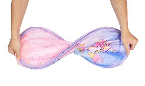 Image of Idea Nuova JoJo Siwa Bow Unicorn Believe in Your Dreams Pop Up Hamper with Durable Carry Handles, 21'' H x 13.5'' W X 13.5'' L