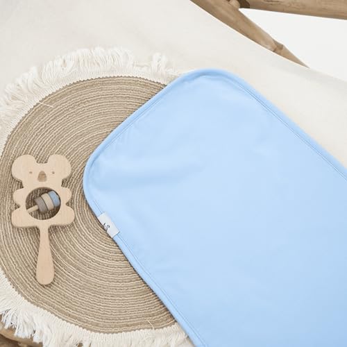 Premium Baby Burp Cloths, Extra Soft Spit Up Rags with 3 Absorbent Layers, 21" x 10" Size, Pack 5 Blue Bell3