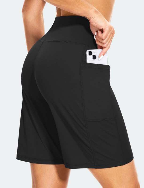 Blouty Women's 9" Bermuda Long Shorts with Pockets High Waisted Knee Length Shorts for Women Workout Athletic Casual4