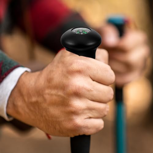 Brújula portátil para bastón de senderismo con función precisa y agarre cómodo, cabeza redonda de aleación de aluminio para actividades al aire libre y trekking miniatura 7
