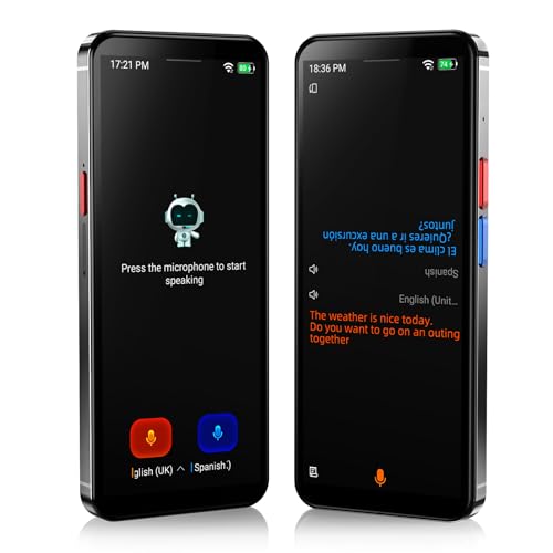 Language Translator Device, Upgraded 5.5' High-end Metal Frame Ai Translator No WiFi Needed, Support 150 Languages, Two Way Real-Time Voice Offline Recording Translator Device for Business Travel