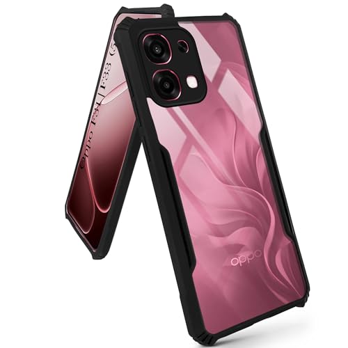 Image of Jkobi Hybrid Back Cover Case for Oppo F31 5G | Oppo F33 5G (Shockproof with Polycarbonate Clear Panel | Professional Black)