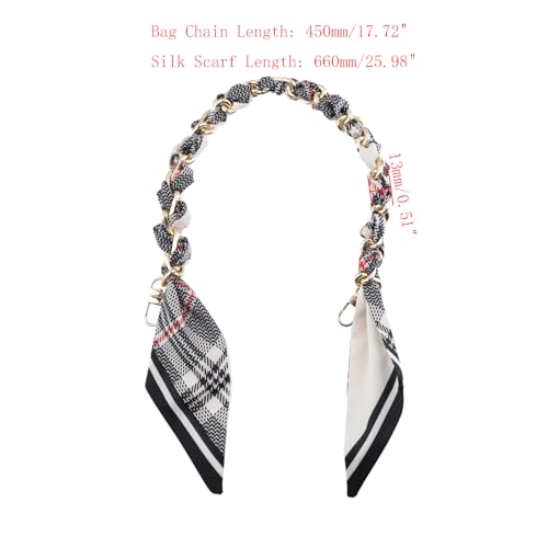 Image of Silk Scarf Purse Chain Strap Handbag Handle Replacement Elegant Bag Decoration for Ladies Bag