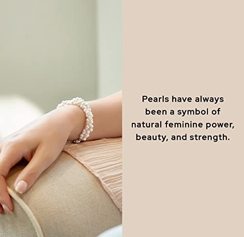 The Pearl Source 4-5mm Rice Shaped White Freshwater Pearl Bracelet for Women - Cultured Pearl Bracelet in 925 Sterling Silver with Genuine Cultured Pearls Pearl Gifts for Christmas, Holidays and Anniversary2