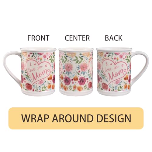 Taza de café grande 16 oz de cerámica artesanal floral miniatura 5