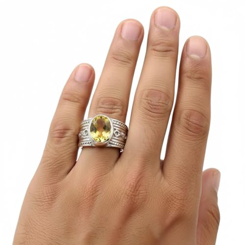 Image of 55Carat Choose Your Color Genuine Gemstone Sterling Silver Ring Band Vintage Handmade Jewelry Sizes 5-12