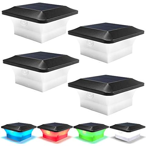 Tapas solares para postes de GEYUEYA Home con sensor de movimiento Cover