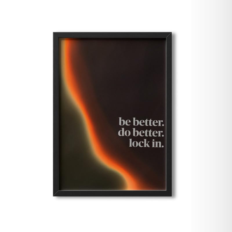 Image of Wall Framed Posters | 8x12 inch size | Motivational Quotes Posters |Inspirational Motivational Photo Frame - inchBe Better, Do Better, Lock In inch - Desk & Wall Decor for Office, Home, or Study