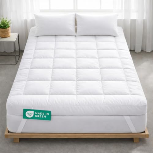 delka Luxury Mattress Toppers -Extra Thick Bed Topper for Back Pain Relief Breathable & Hypoallergenic -Soft Quilted Cover Deep Elastic Straps -Bed Topper UK (Small Double)