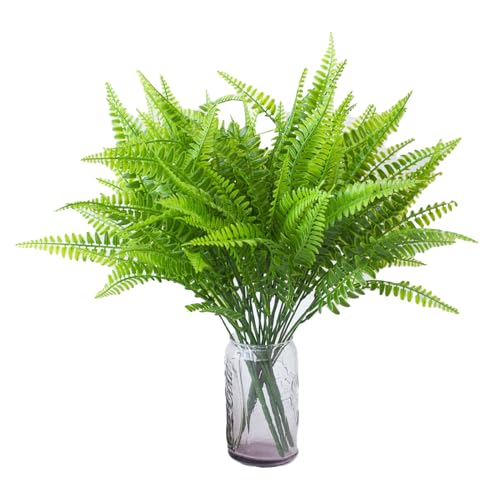 Ruwshuuk Plantas Artificiales para Exteriores,Helecho Falso De Boston - Simulación Natural Realista Verde para Familia Amigos Pareja