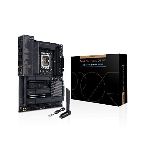 ASUS ProArt Z690-CREATOR WiFi - Placa Base ATX Intel Z690 (LGA1700) (VRM de 16+1 Fases (70A), PCIe 5.0, DDR5, Thunderbolt 4, Ethernet de 10 GB y 2.5 GB, Wi-Fi 6E, Cuatro M.2 PCIe 4.0)