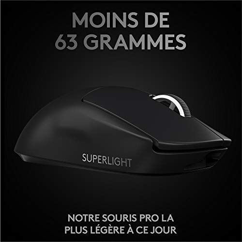 Logitech G PRO X SUPERLIGHT Souris Gaming sans Fil, Capteur Gaming HERO 25K, 25 600 PPP, Ultra-Léger avec 63g, 5 Boutons Programmables, Batterie Longue Durée, PC/Mac - Noire – Image 3