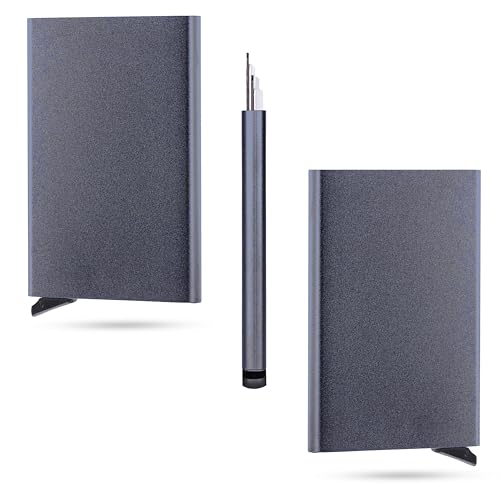 Image of Kraptick Metal Card Holder for Men and Women - RFID Blocking Aluminium Pop Up Card Organizer, Credit Cardholder, Card Case, Card Pouch (DMFP316)