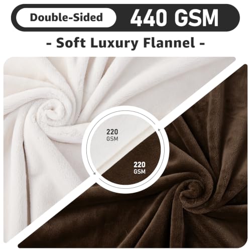 Image of LOOBANI Waterproof Blanket for Bed Intimacy King Size 85 inchx108 inch, Coffee | Double-Side Leak-proof Cozy Flannel, Reversible, Stain-Proof Cover for Rest Movie Time, Furniture Protection, Large Dogs,