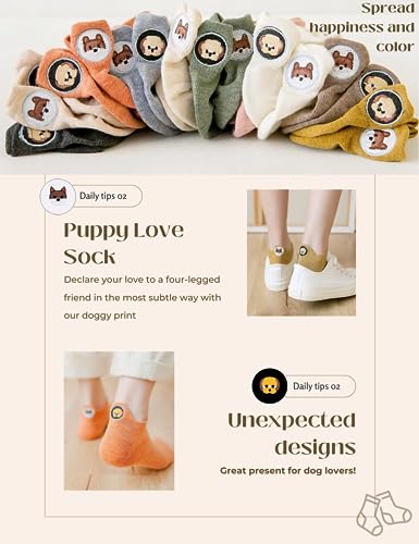 Sporzin Sneaker Socken Damen 39-42 & 35-38, 10 Paar Bunte Lustige Baumwolle Socken für Sneaker Damen mit Fersen-Motiv Stickerei, Alltag und Sport