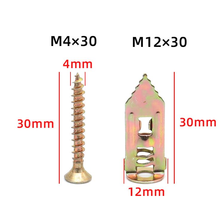 zalati Hammer Drive Anchor 60pcs Drywall Self-Drilling Anchor Screws Anchor for Plasterboard Fixings Wall Plugs - Image 2