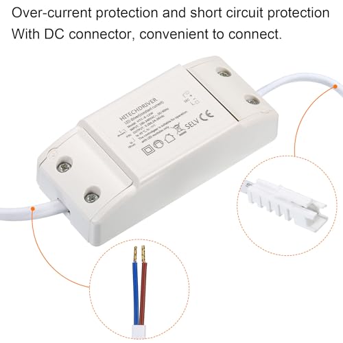 Image of PATIKIL 8-12W 280mA LED Driver, 2Pcs AC 100-240V Output 24-36V DC Male Connector Constant Current Rectifier Transformer External Power Supply