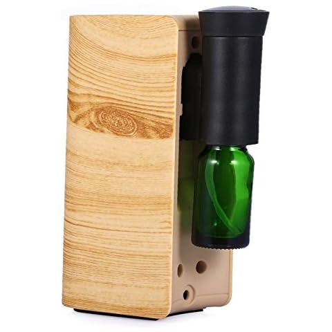 Bbymie Nebulizing Oil Diffuser Aromatherapy Electric Humidifier Rechargeable Air Purifier Essential Oil Diffuser Wishper-Quiet Unique Design Imitation Wood Grain Cover