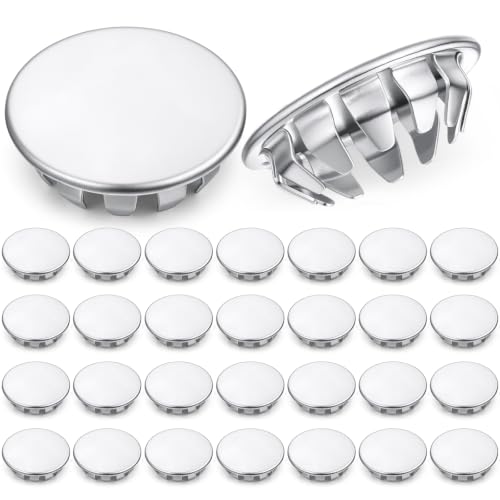 Image of Hicarer 30 Pack Fit 3 /4 inch(19.1 mm) Hole Metal Hole Plugs | Nickel-plated Steel Snap-in Cover, No Welding Required for Electrical Boxes, Sinks, Furniture, Automotive, Cabinets&panels