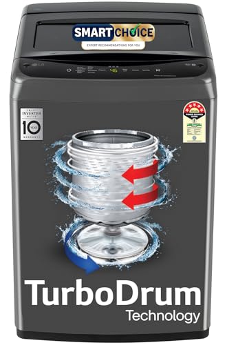 LG 7 Kg 5 Star Smart Inverter Technology Fully Automatic Top Load Washing Machine (T70VBMB1Z, Auto Prewash, Turbodrum, Stainless Steel drum, LED Display,...