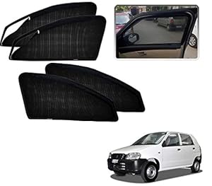 Kozdiko Zipper Magnetic Car Curtain Sunshades Set of 4 Pcs for Maruti Suzuki Alto 800 Old Type-1 (2000-2010)