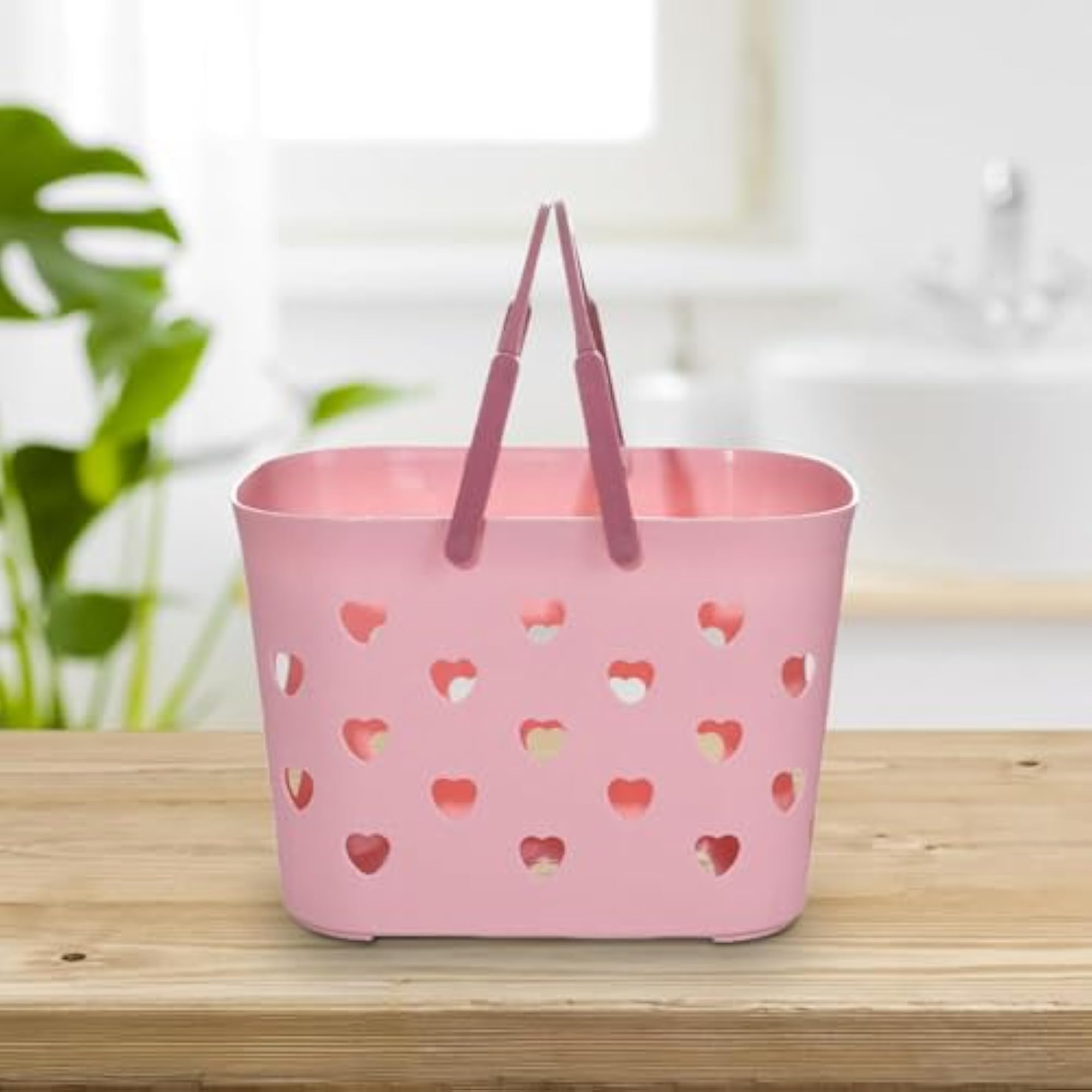 Women's Waterproof Beach Tote Bag with Heart Design