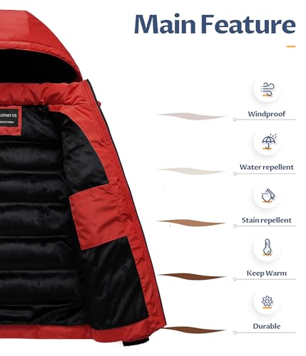 Image of CREATMO US Men's Puffer Jacket Waterproof Winter Parka jacket Warm Thicken Ski Coat