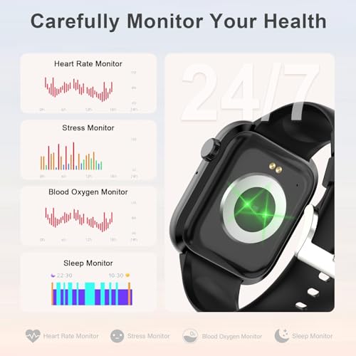 Image of Smart Watches for Men Women with Bluetooth Calls,7 Days Battery,1.83 inch Fitness Tracker with HR /Sleep /BP Monitor,110+ Sports IP68 Activity Trackers Watch for Android Phones Black
