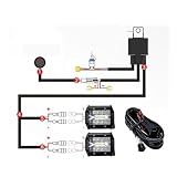 094D Motorcycle Fog Lights Wire Harness Headlight Spotlights Wire Cable Compatible for ATV Car LED Work Light(Four Lights)