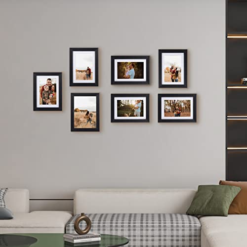 Giftgarden® Holz Bilderrahmen 10×15 für Bildergalerie Wanddeko 12er schwarz - 5