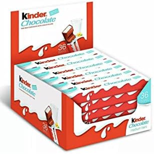 Kinder Chocolate Medium Bars, Bulk Chocolate Gift Box, Fine Milk Chocolate Bar with a Milky Filling, Pack of 36 x 21 g