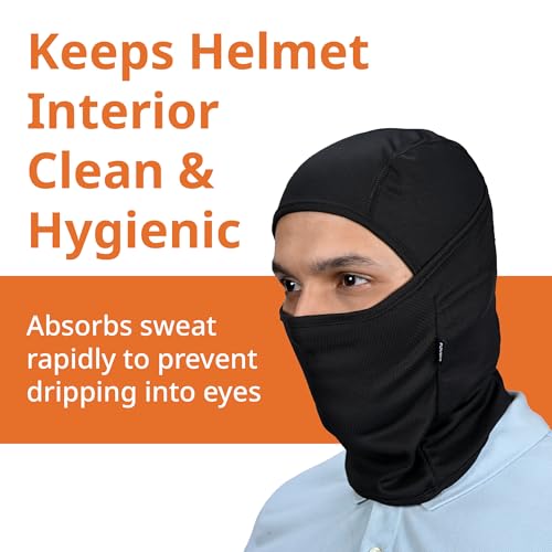 Image of FOVERA Full Face Helmet Mask for Bikers - UV Protection Balaclava for Men & Women - Breathable Head Cover for Sun, Dust & Pollution - Under Helmet Liner for Riding (Mix)