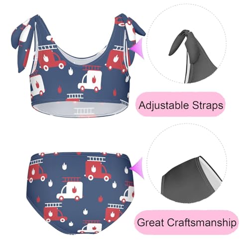 Image of CaTaKu Girls Swimsuit Two Piece Toddler Swimwear Kids Bathing Suits for Girls Bikini Set 3-12T