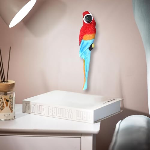Image of Cortina Resin Bird Figurine Statue Flower Pot for Home Decor | Flower Pot for Dining Table -Nordic Modern Boho Style Decorative Resin Pot | Aesthetic Flower Pot for Office - 34X10 CM - Red - 1PC