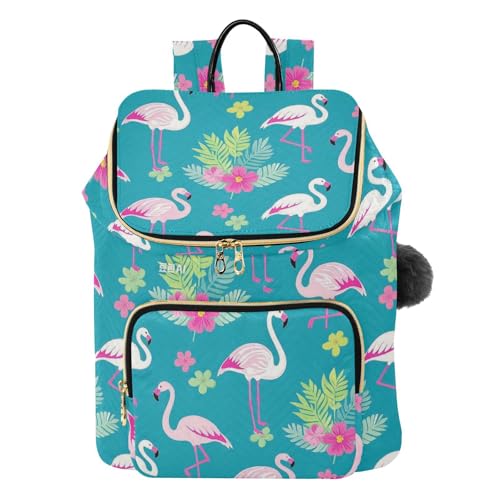 Elegant Animal Flamingo Peach Designed Backpack for Women Fashion Casual College Bookbag Daypack for Daily Travel Work bolsa de para mujer