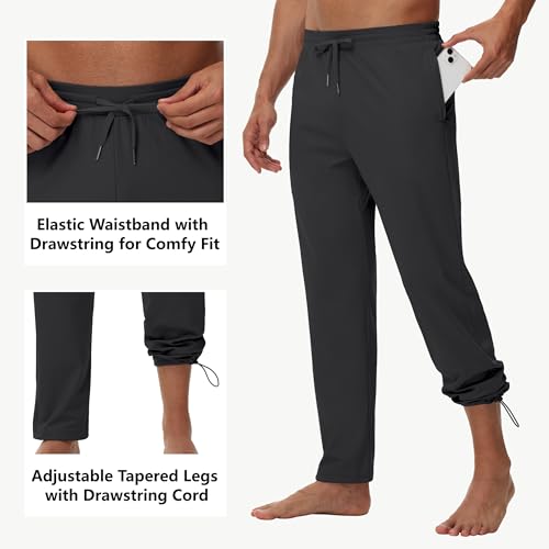 Men's 30" 32" 34" 36" Inseam Tall Sweatpants with Zipper Pockets Stretch Long Joggers Tapered Pant Gym Athletic Workout3
