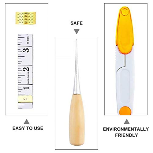 Kit de reparo de ferramentas de trabalho de couro ARTIBETTER com 31 peças com fio encerado, conjunto