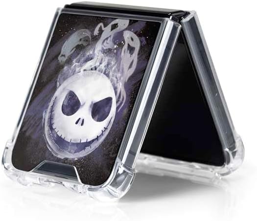 Skinit Clear Phone Case Compatible with Galaxy Z Flip5 5G - Officially Licensed Disney The Nightmare Before Christmas Jack Skellington Face Art Design