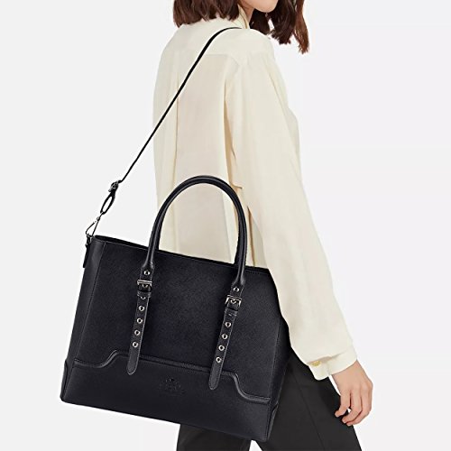 17 Inch Briefcase for Women,Classic Laptop Bag for Women Multi-Pockets Work Bag Business Computer Bag with Adjustable Shoulder Strapand Tablet,black