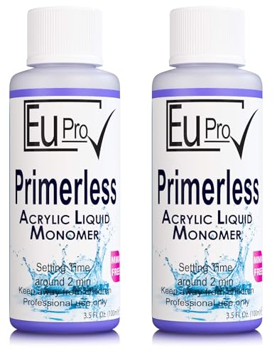 2x 100ml Bottles PrimerLess Acrylic Nail Liquid Monomer Salon Nails requires powder to work