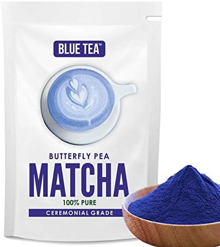 BLUE TEA - Blue Matcha - Butterfly Pea Flower Powder - 50g - 50 Cups | FLAVORFUL DELIGHT | Flower Based - Caffeine Free - | Zipper Pack