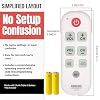 Anderic RR1004 Big Button TV Remote Control Senior Friendly, Easy-to-use with Glow Keys, Simple Layout Ideal for Elderly Care & Assisted Living Compatible with Most IR TVs - White - 1 Pack