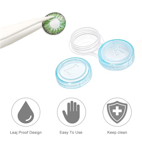 Nicunom 80 Pack Colorful Contact Lens Case Box, Contact Lens Holder Bulk Contact Lens Container Left Right Eyes Contact Lens Soak Storage Kit, 4 Colors
