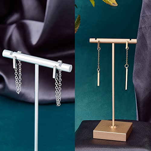 Unicraftale Hypoallergenic Stud Earring With Loop 40 Pieces Rectangle Earring With Ear Nut 0.8Mm Pin Stainless Steel Earring Posts For Diy Earrings Jewelry Making #TOP2